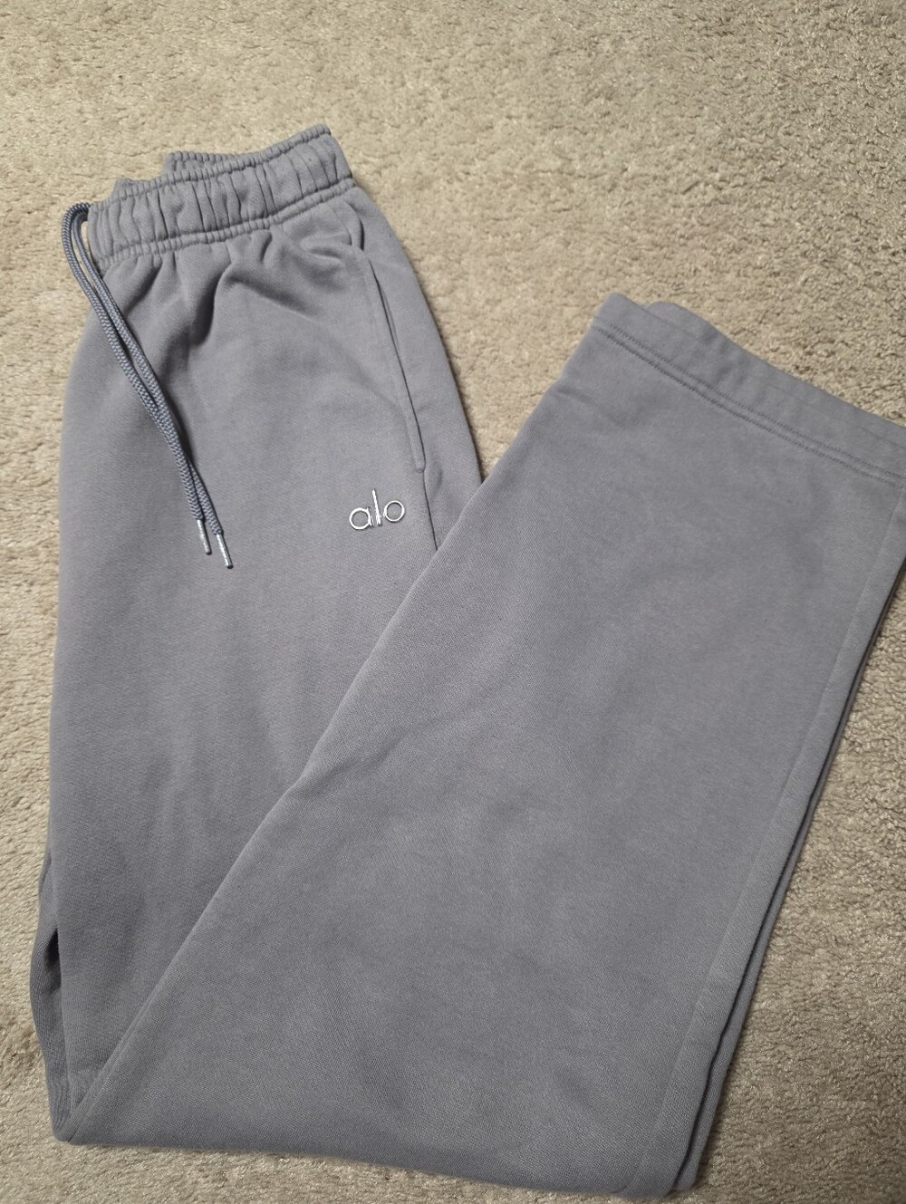 ALO Yoga Accolade Straight Leg Sweatpants Fog Purple Gray XXS